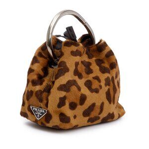 Prada Leopard Print Ring Handle Bag